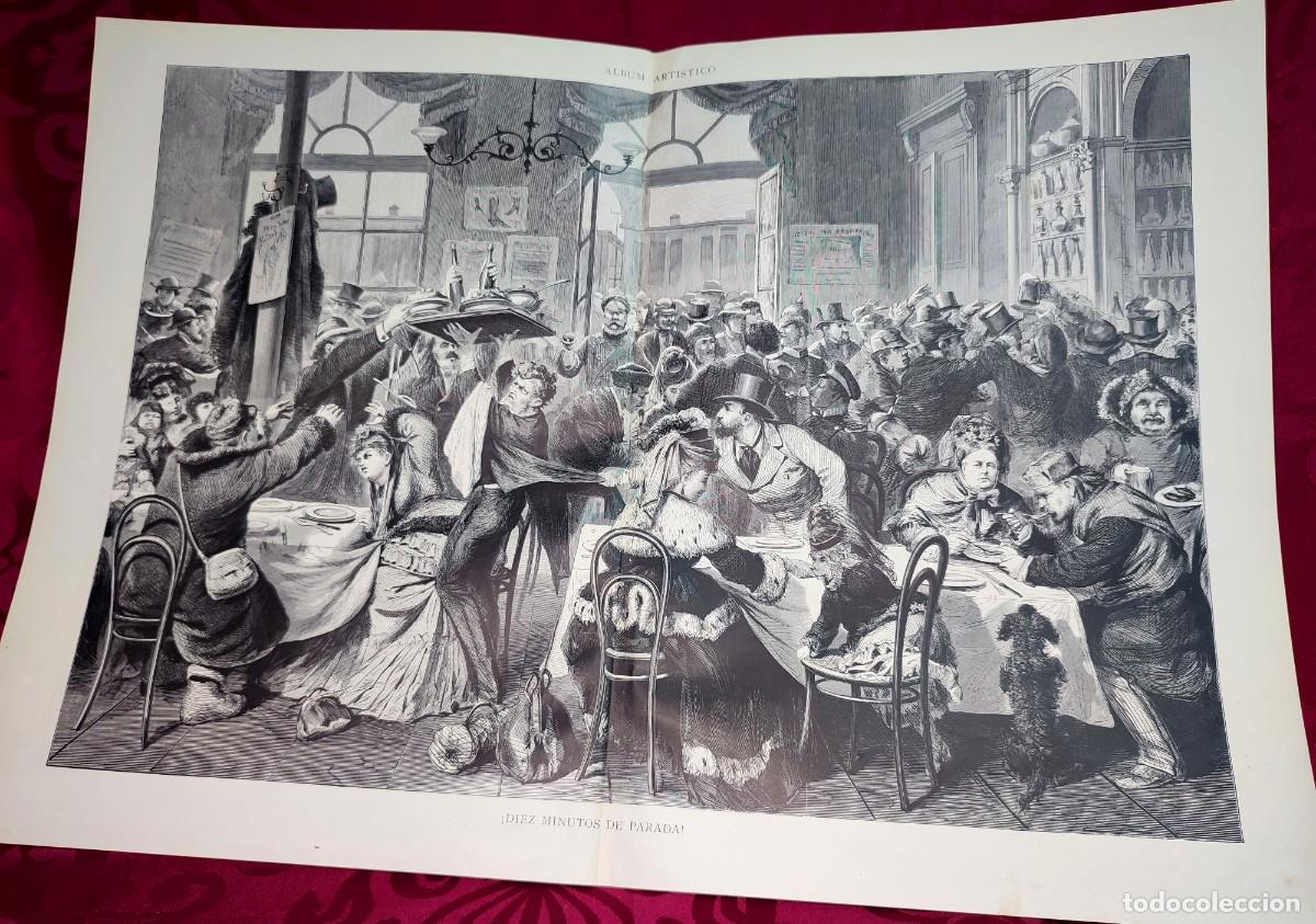 Arte: 1882 - Original de epoca - Diez minutos de parada - La Ilustraci&oacute;n Art&iacute;stica