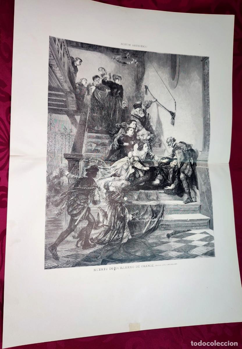 Arte: 1882 - Original de epoca - Muerte de Guillermo de Orange - G. Lindenscumit La Ilustraci&oacute;n Art&iacute;stica