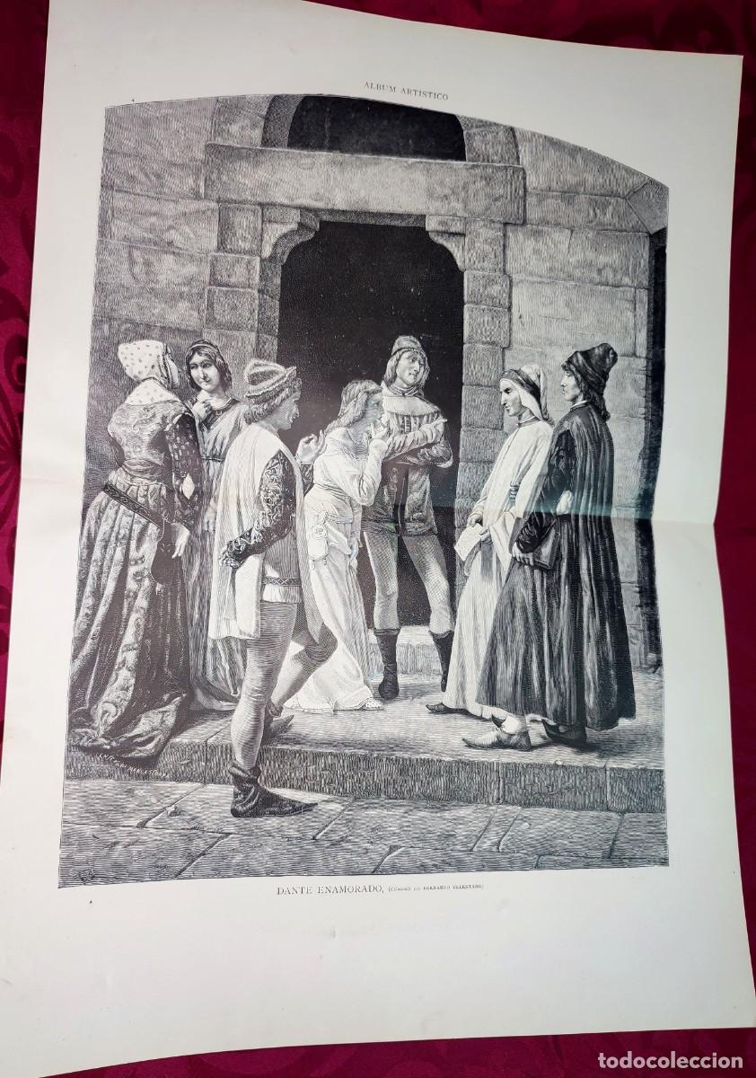 Arte: 1882 - Original de epoca - Dante Enamorado - Bernardo Celentano - La Ilustraci&oacute;n Art&iacute;stica