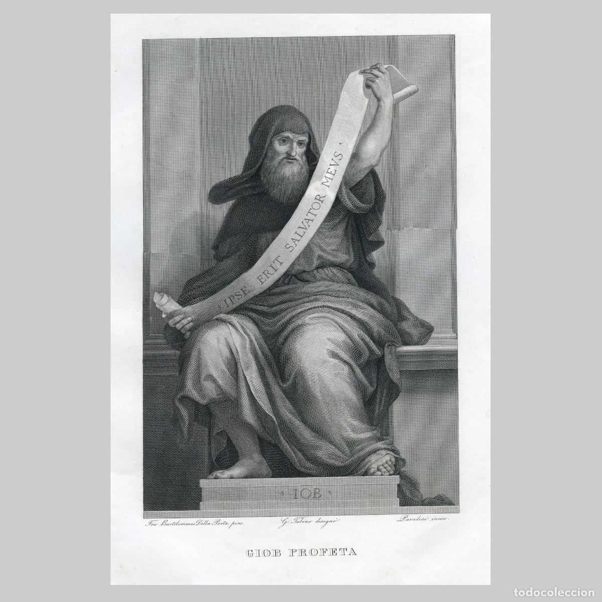 Arte: Grabado al cobre. Giob profeta. 1841 - Foto 1