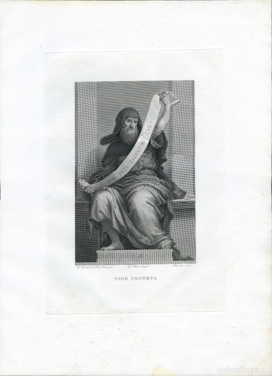 Arte: Grabado al cobre. Giob profeta. 1841 - Foto 2
