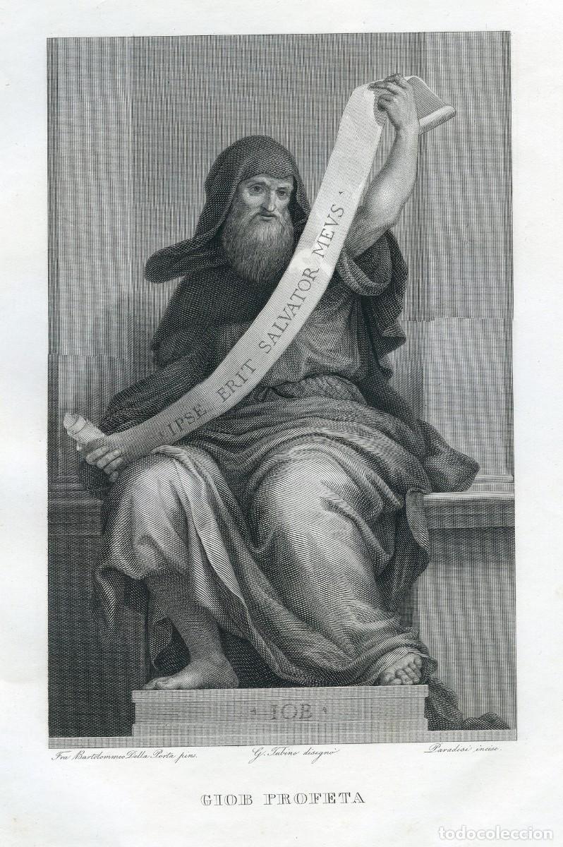 Arte: Grabado al cobre. Giob profeta. 1841 - Foto 4