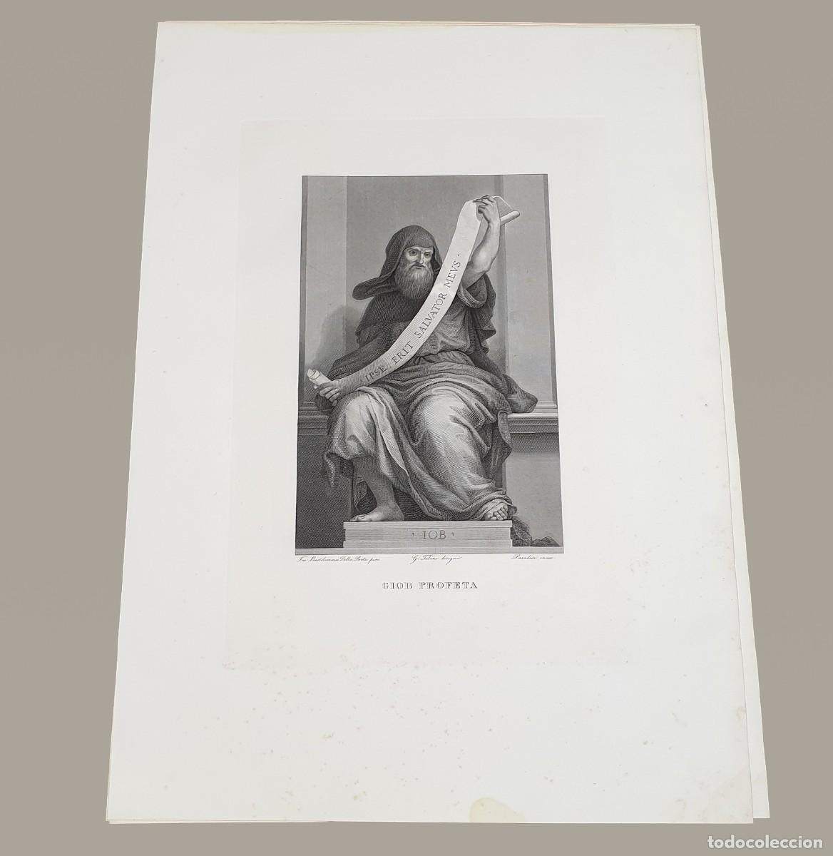 Arte: Grabado al cobre. Giob profeta. 1841 - Foto 6