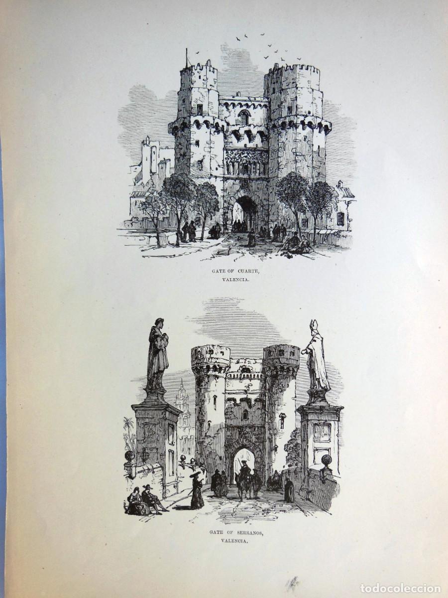 Arte: Gate of cuarte, Valencia. Gate of Serranos, Valencia. 1866.