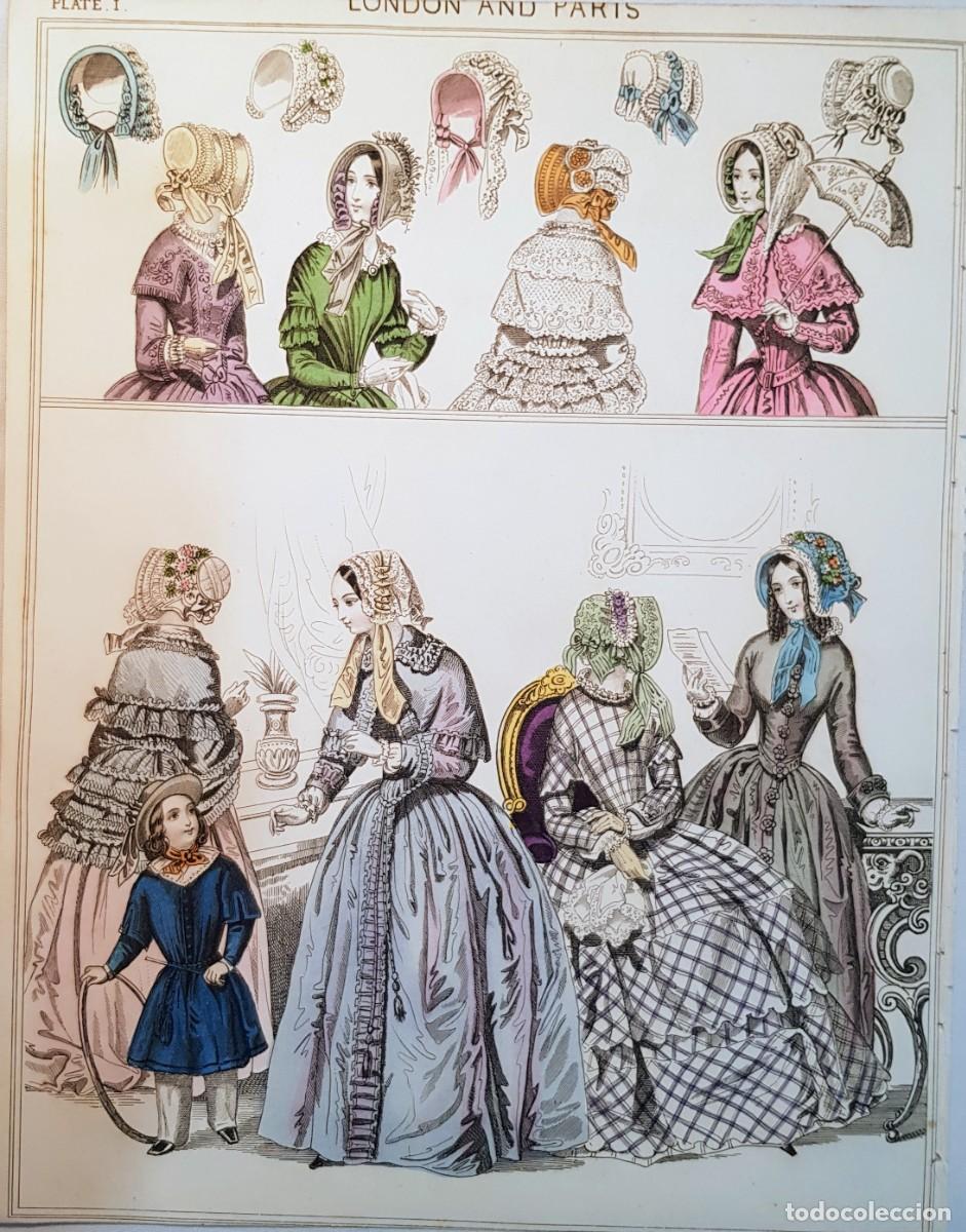 Arte: Fashion plate I. Moda femenina. Coloreada a mano. 1845 aprox.