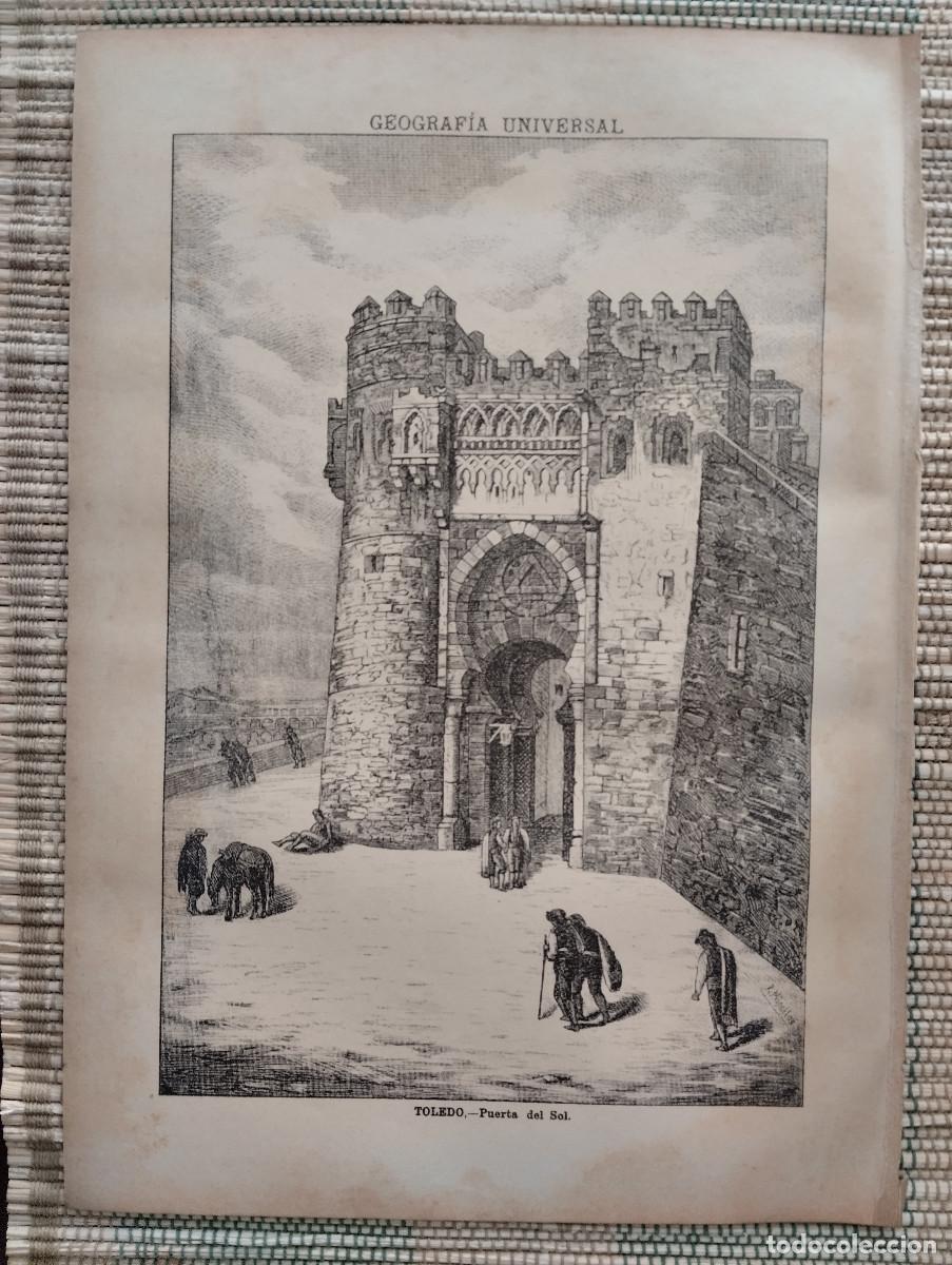 Arte: GRABADO ORIGINAL. TOLEDO PUERTA DEL SOL. - Foto 1