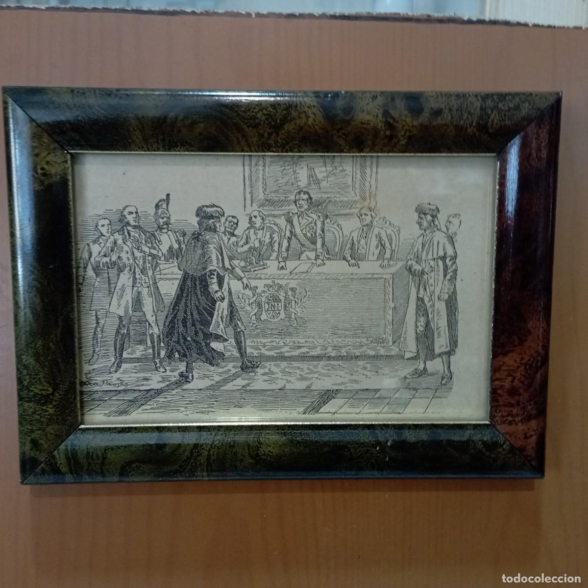 Arte: cuadro antiguo grabado - Foto 1