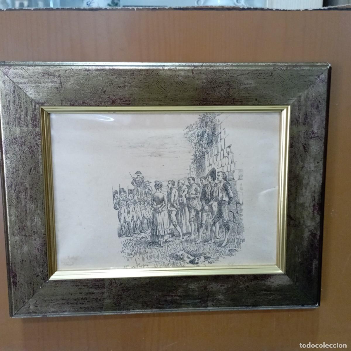 Arte: cuadro antiguo grabado - Foto 1