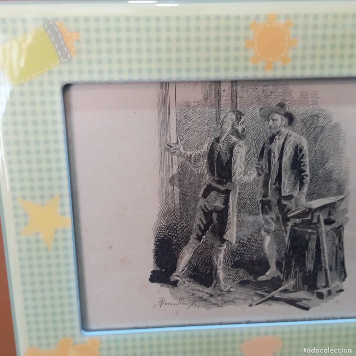 Arte: cuadro antiguo grabado - Foto 3