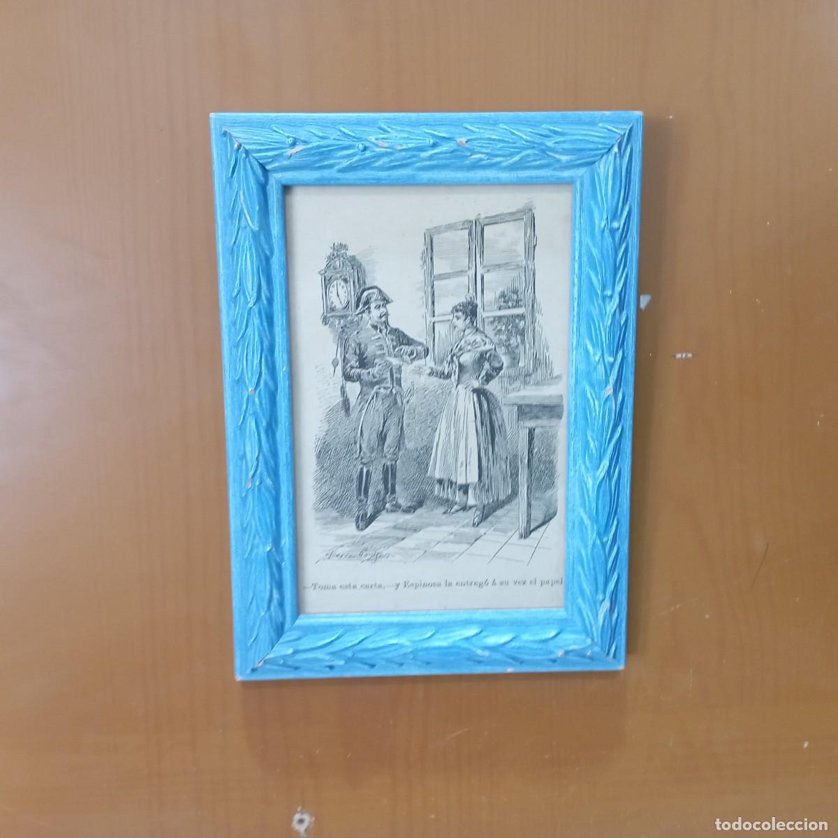 Arte: cuadro antiguo grabado - Foto 1