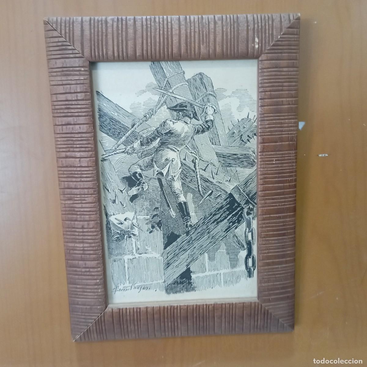 Arte: cuadro antiguo grabado - Foto 1