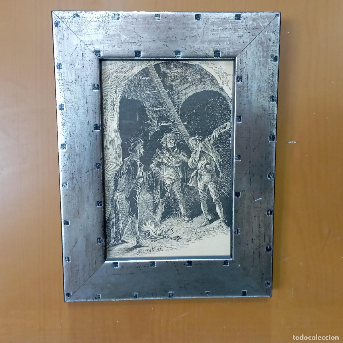 Arte: cuadro antiguo grabado - Foto 1