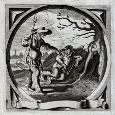 Arte: EMBLEMA BARROCO: LABRIEGOS Y HORMIGAS, HACIA 1650. JACOB CATS