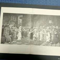 Arte: GRABADO 1883 - LA ILUSTRACIÓN ARTÍSTICA - 56 X 40 CM. - EMBAJADA DEL REY LADISLAO DE.....
