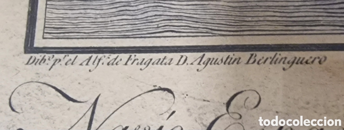 Arte: Grabado naval 1790 enmarcado - Foto 4