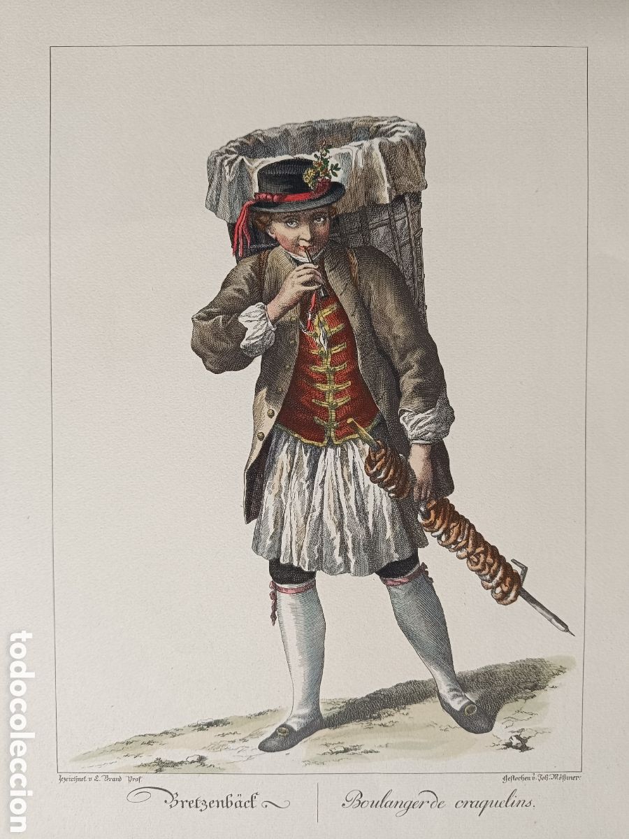 Art: Grabado aleman de epoca de un barquillero