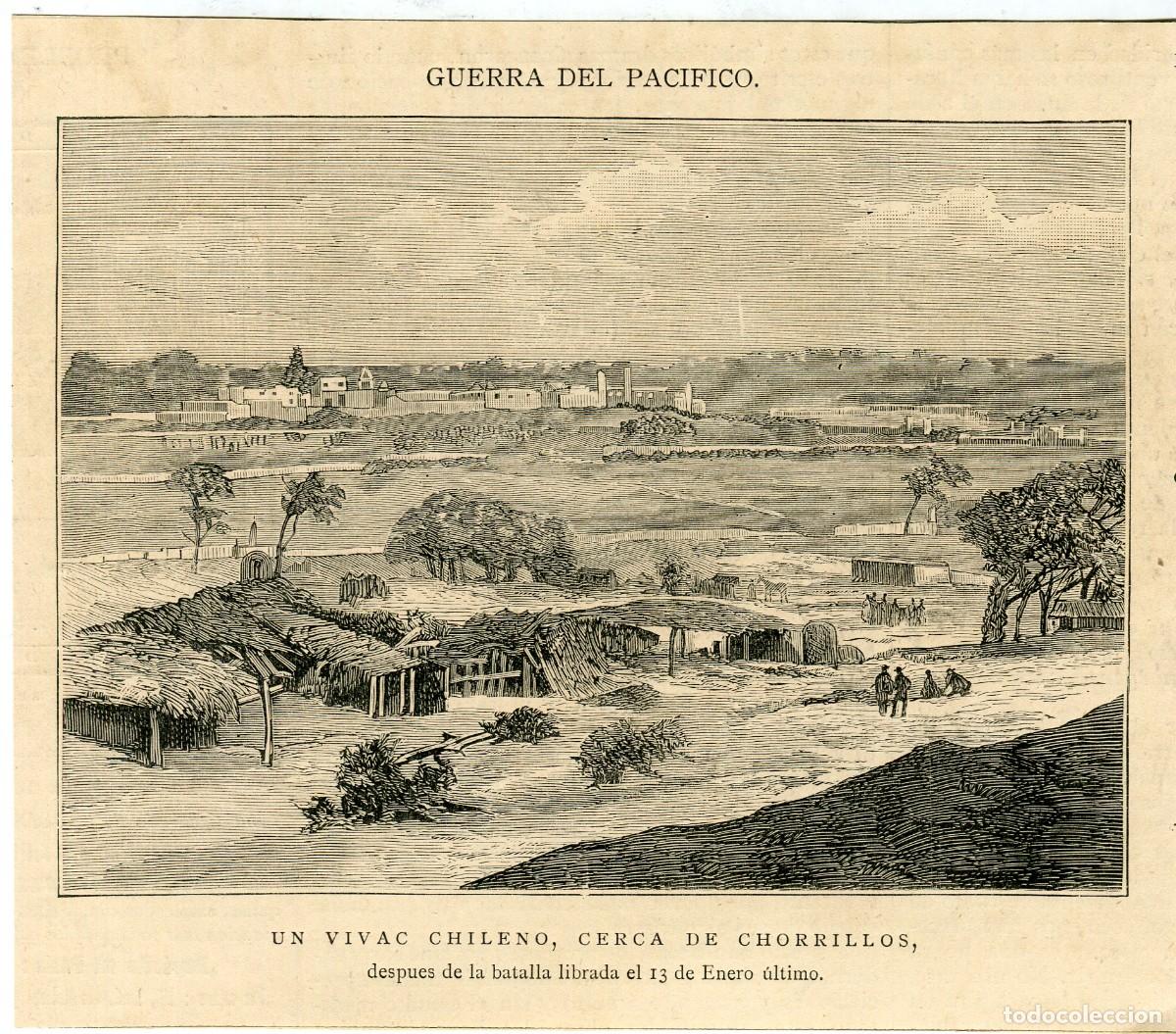 Arte: Un Vivac chileno cerca de Chorrillos despu&eacute;s de la batalla 13 enero 1881