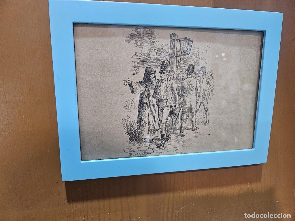 Arte: cuadro antiguo grabado - Foto 1