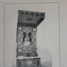 Arte: EL ALTAR DE RATISBONA - GRABADO PUBLICACIÓN 1900 - 27 X 34 CM