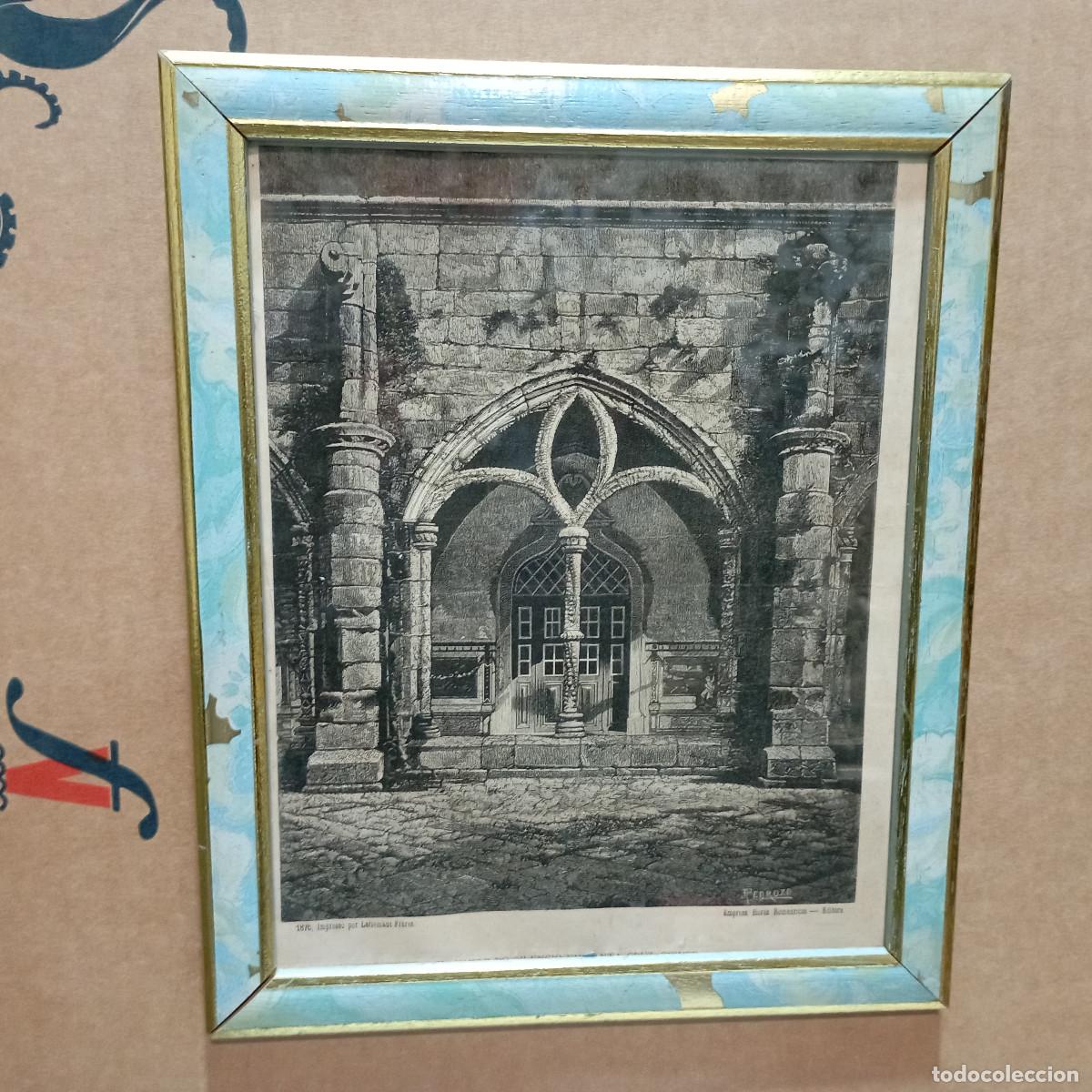 Arte: cuadro antiguo grabado - Foto 1