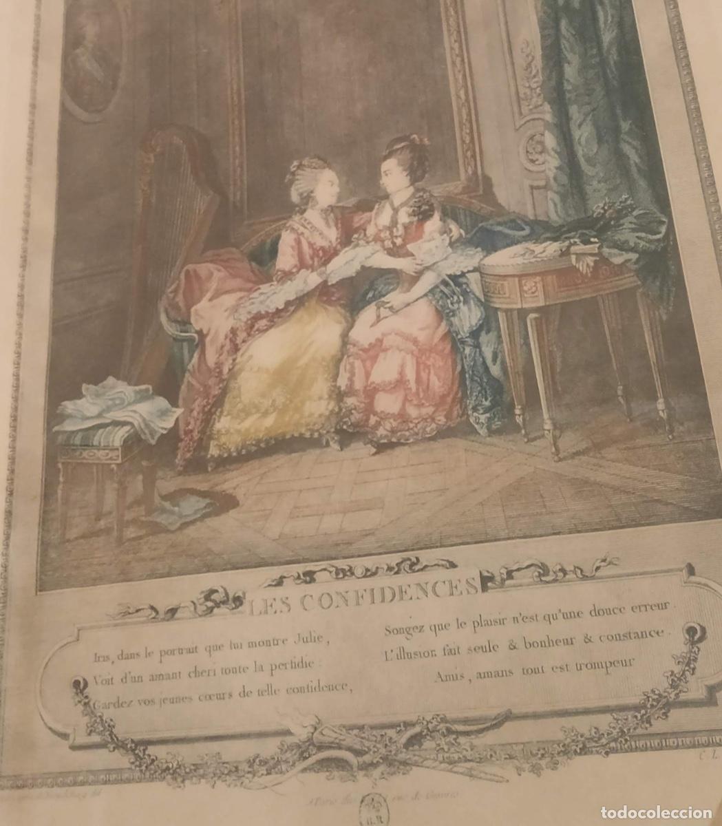 Arte: GRABADO LES CONFIDENCES 1774 - Foto 1