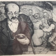 Arte: JOSE GUTIEEREZ SOLANA (1886 - 1945) AGUAFUERTE TITULADO EL COJO DEL RASTRO