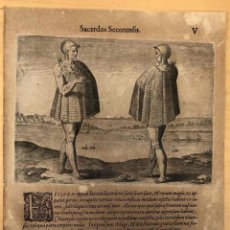 Arte: GRABADO SACERDOS SECOTENSIS. SACERDOTES SECOTAS. THEODOR DE BRY. FRANKFURT 1590. MUY RARO