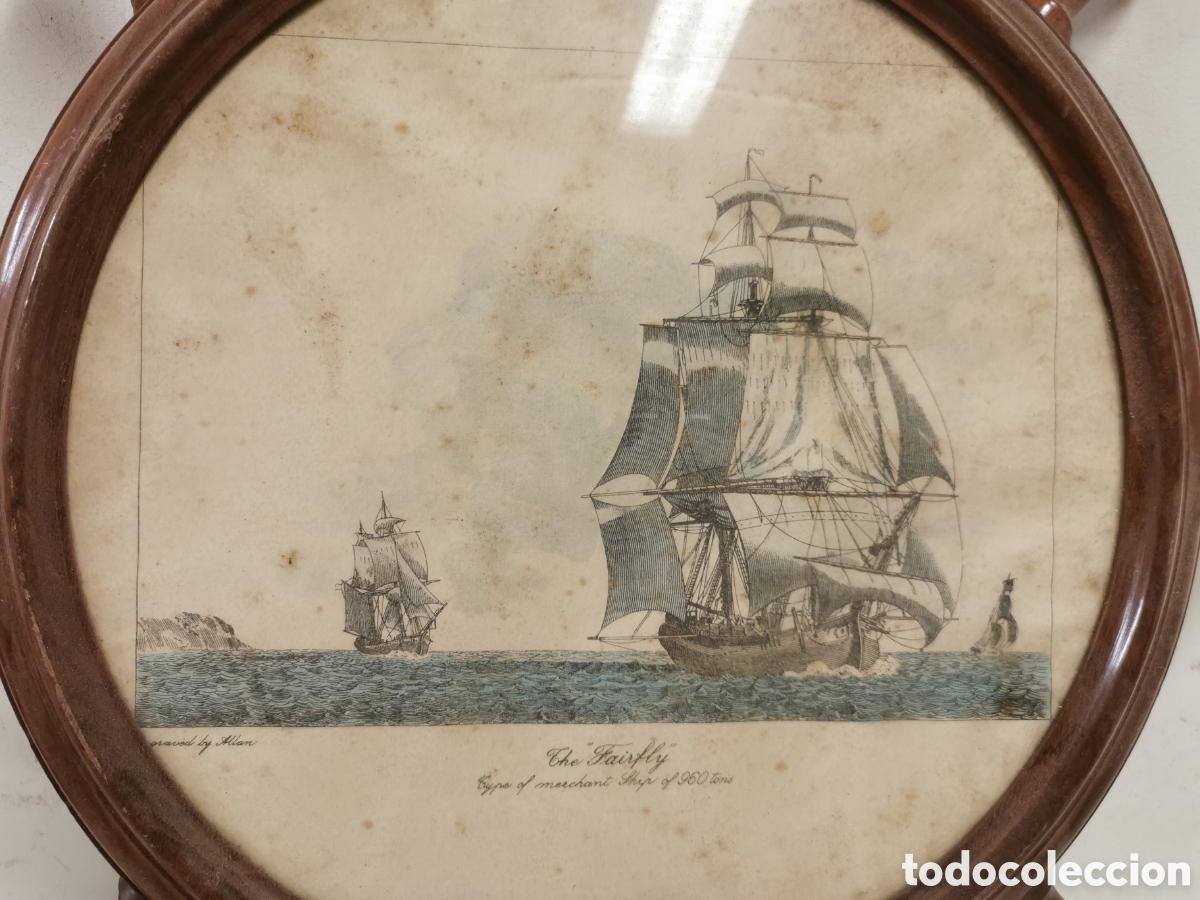 Arte: Grabado naval antiguo enmarcado - Foto 2