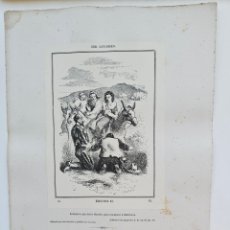 Arte: GRABADO SANCHO Y DULCINEA N°47 JOHN GILBERT Y DALZIES. 1858 LONDRES
