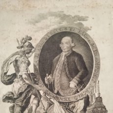 Arte: GRABADO DEL MARINO ANTONIO BARCELO TENIENTE GENERAL DE LA REAL ARMADA AÑO 1783 GIBRALTAR SIGLO XVIII