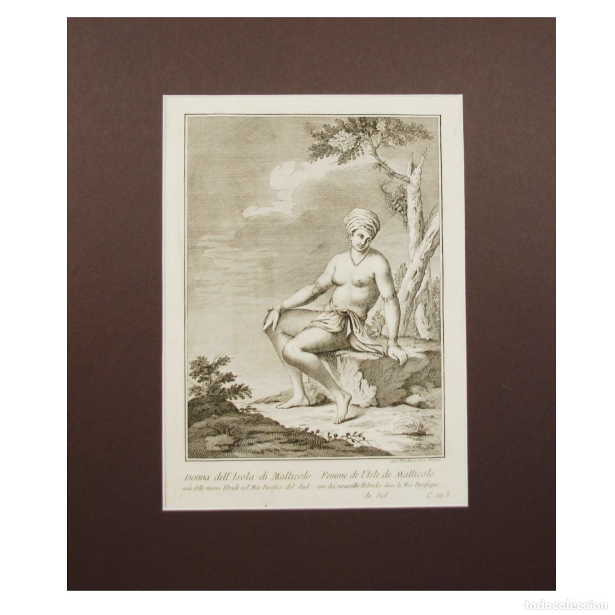 Arte: TEODORO VIERO - MUJER DE LA ISLA DE MALEKULA - 1791 - Foto 2