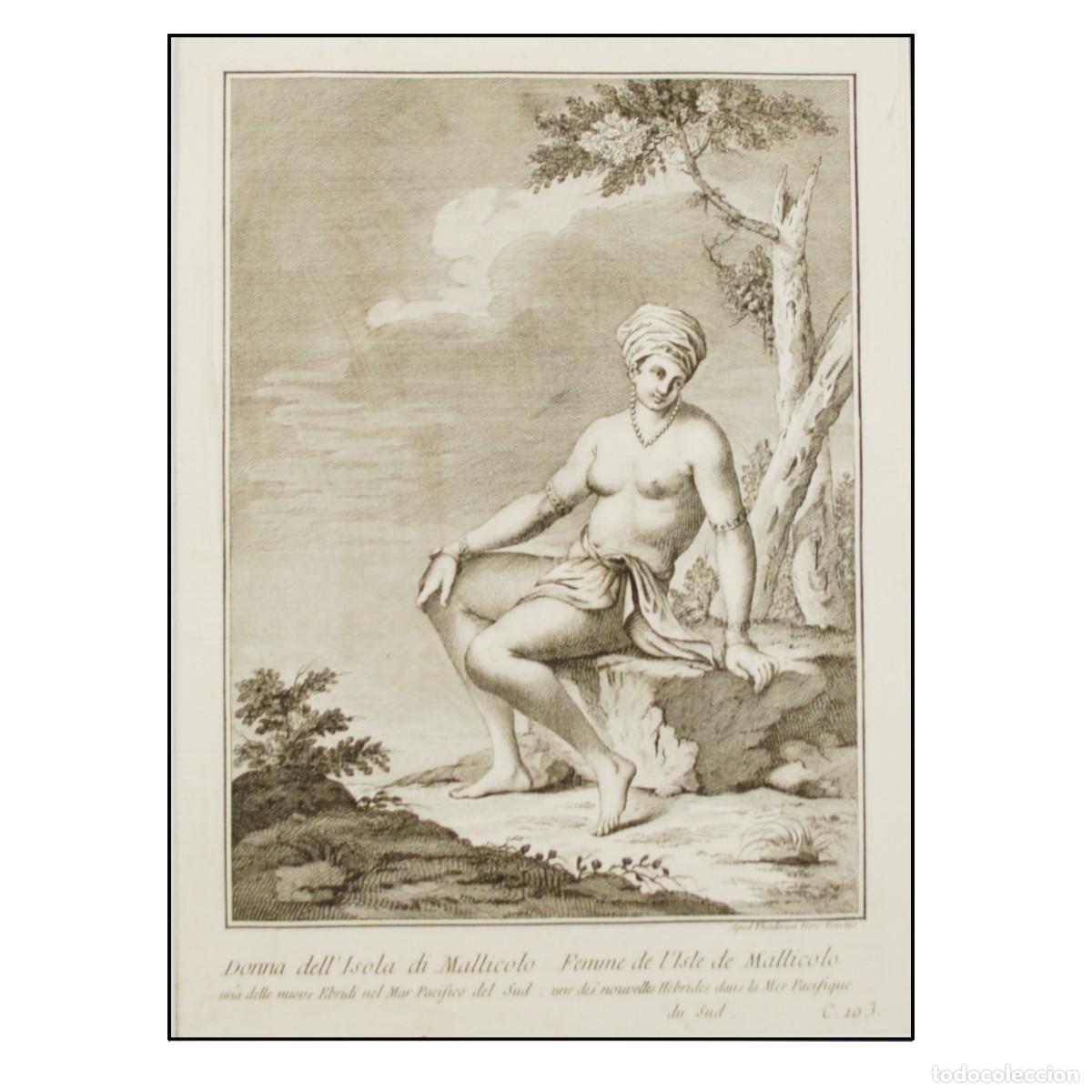 Arte: TEODORO VIERO - MUJER DE LA ISLA DE MALEKULA - 1791 - Foto 1