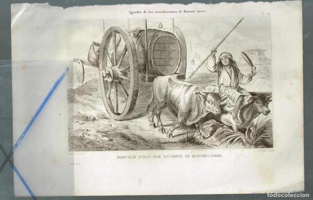 Art: antiguo grabado 'AGUADOR DE LAS INMEDIACIONES DE BUENOS AYRES' (BUENOS AIRES - ARGENTINA)