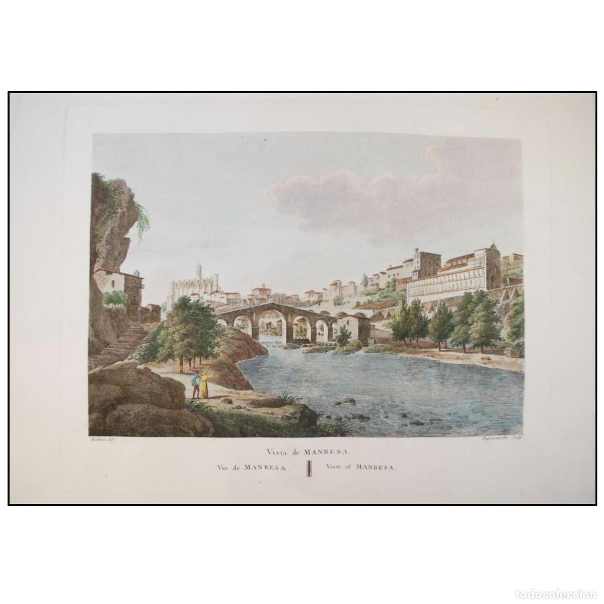 Arte: ALEXANDRE DE LABORDE - VISTA DE MANRESA - 1820 - Foto 1