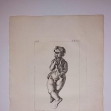 Arte: GRABADO ANTIGUO SIGLO XVIII FIGURE TROUVEÉ A ESCHMIMM FIGURA EGIPCIA EGIPTO [1798] TARDIEU SONNINI