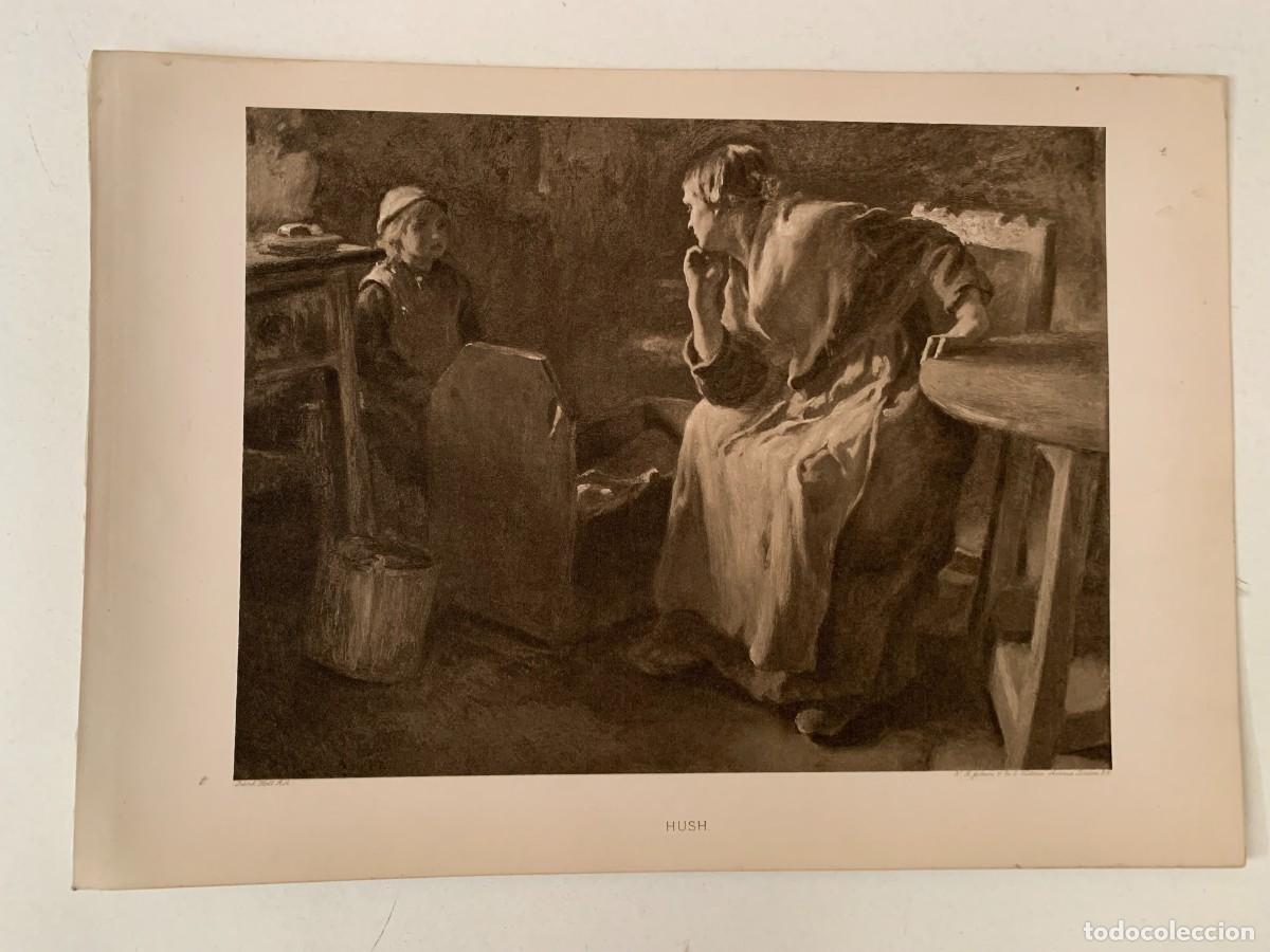 Arte: Hush fotograbado de la obra de Frank Holl para the Art Portfolio 1899