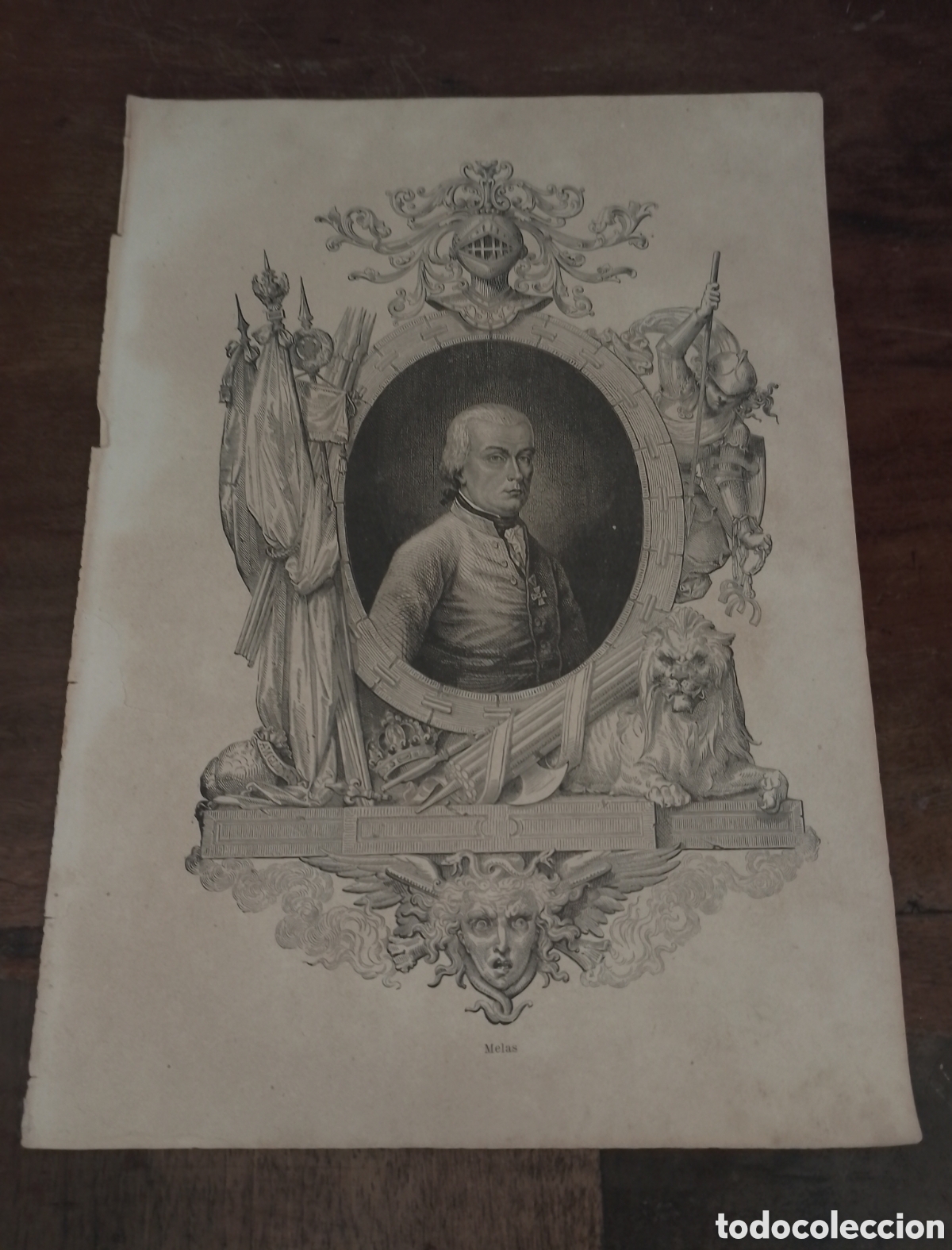 Arte: MELAS, GENERAL DEL IMPERIO AUSTRIACO. GUERRAS NAPOLEONICAS. RETRATO. LITOGRAFIA, SIGLO XIX. 30X21 CM