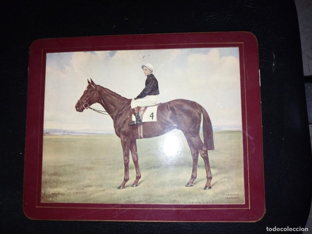 Arte: Antiguo cromo grabado equestre de cart&oacute;n tapizado ingl&eacute;s, s. 19
