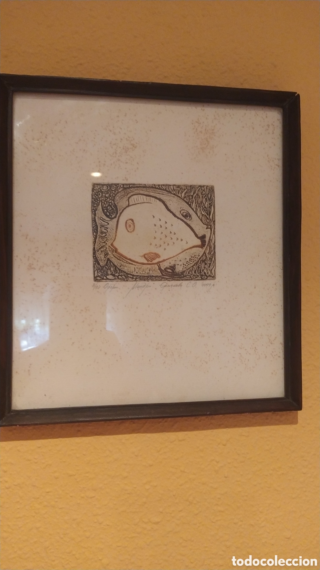 Arte: GRABADO DE PECES DE AUTOR SIN IDENTIFICAR - Foto 3