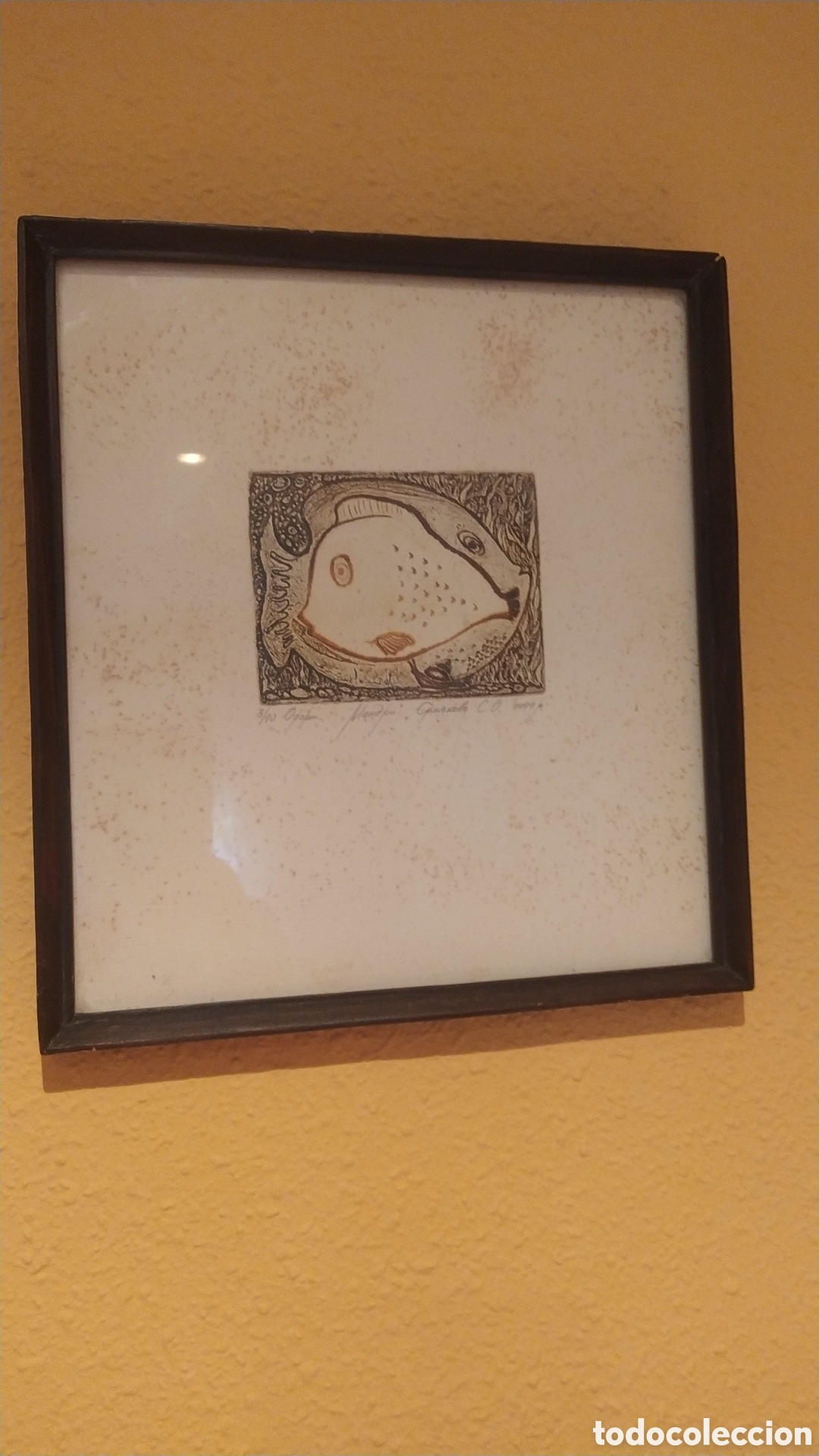 Arte: GRABADO DE PECES DE AUTOR SIN IDENTIFICAR - Foto 6