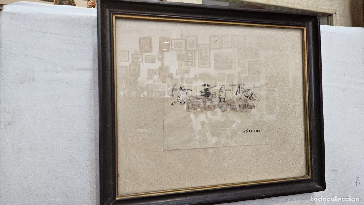 Arte: grabado antiguo cuadro - Foto 1