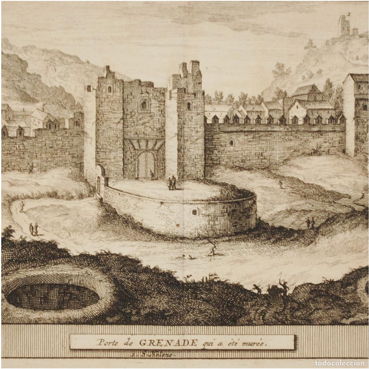 Arte: PIETER VAN DER AA - VISTA DE LA MURALLA (GRANADA) - 1707 - Foto 2