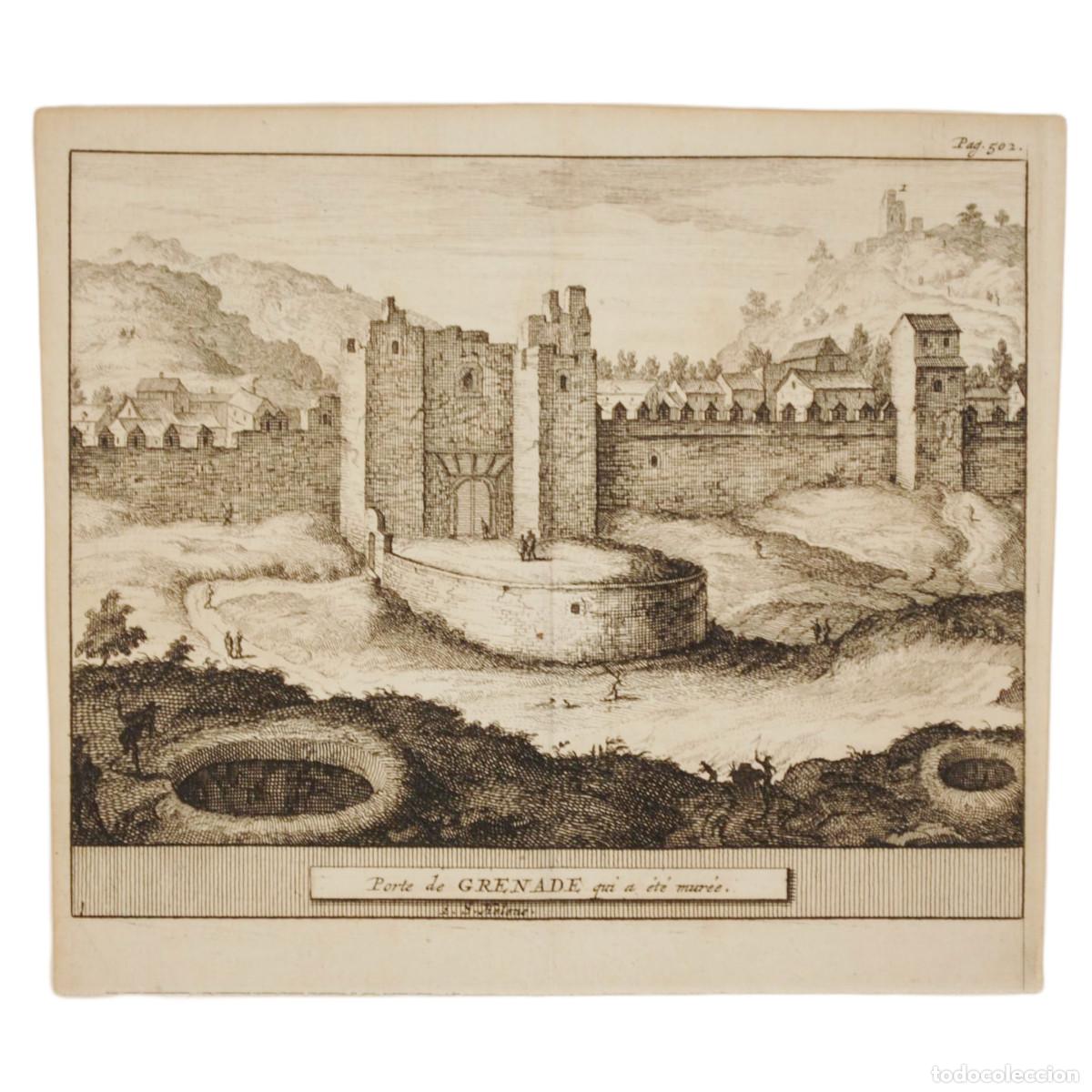 Arte: PIETER VAN DER AA - VISTA DE LA MURALLA (GRANADA) - 1707 - Foto 1