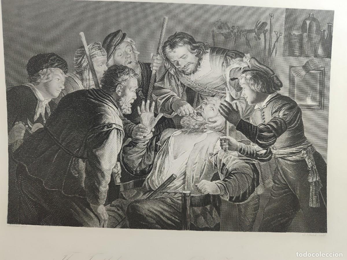 Art: El dentista de Gerhard Honthorst. Royal Dresden Gallery Payne&acute;s 1850. costumbrista