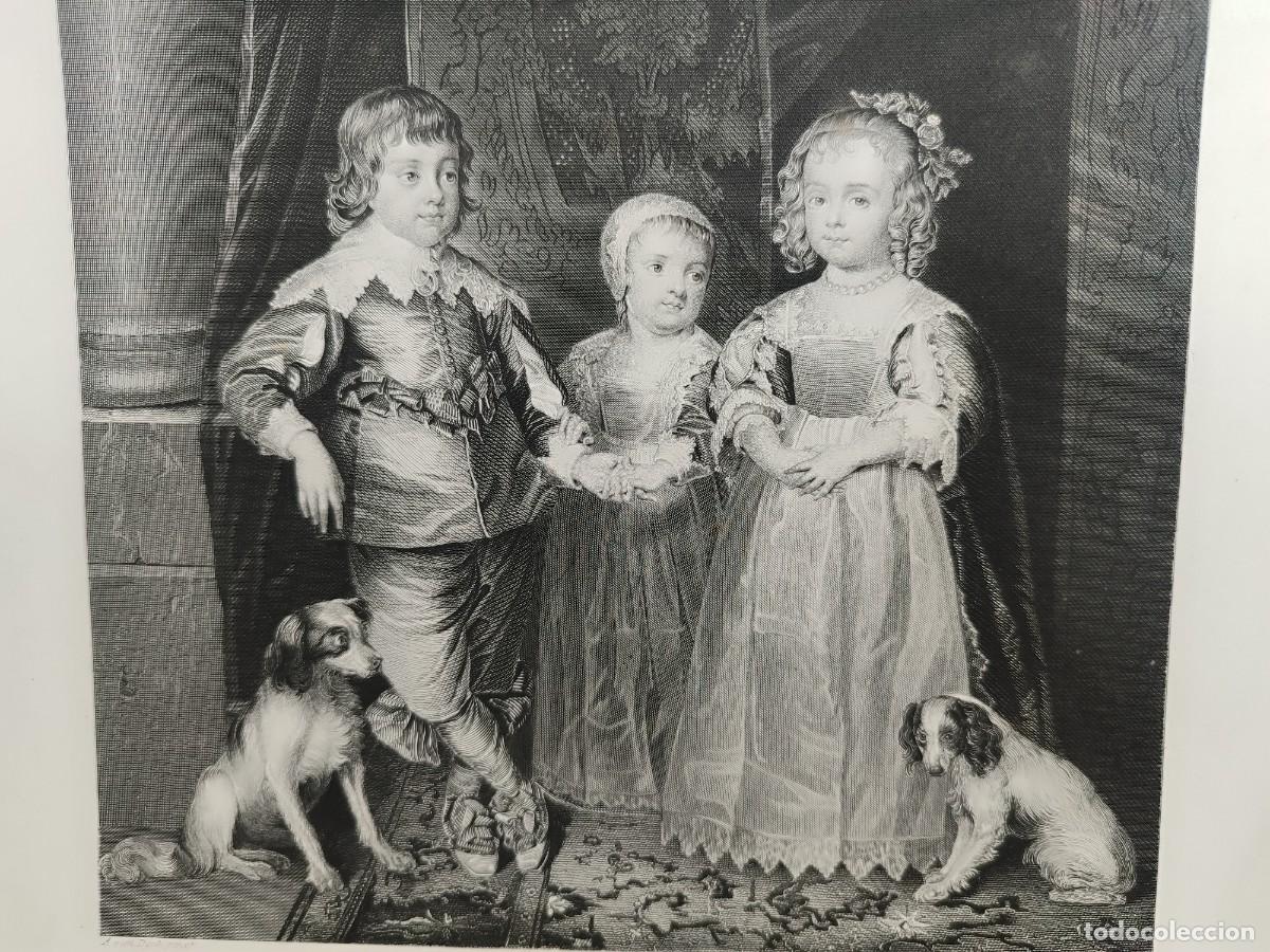 Art: The children of Charles I de A. Van Dyyck. Royal Dresden Gallery Payne&acute;s 1850. costumbrista