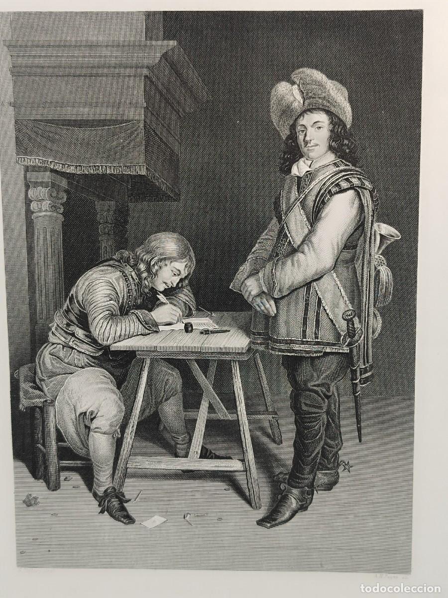 Arte: The trumpeter de Gerhard Terburg. Royal Dresden Gallery Payne&acute;s 1850. musica