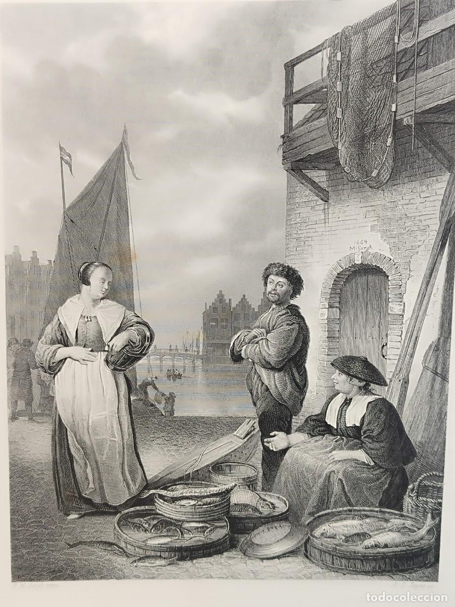 Arte: The fishdealer de H. Martens Sorgk. Royal Dresden Gallery Payne&acute;s 1850. costumbrista