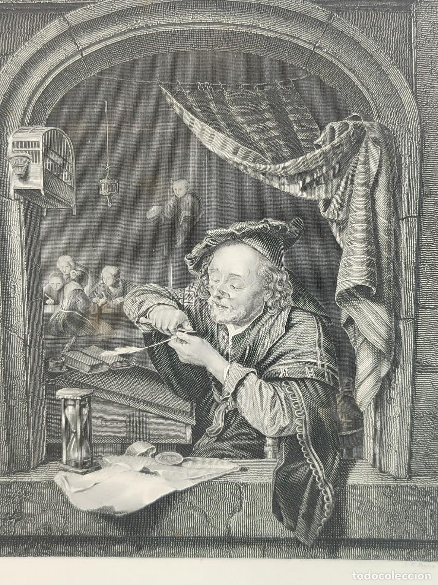 Arte: The writing master de Gerard Dow. Royal Dresden Gallery Payne&acute;s 1850. costumbrista