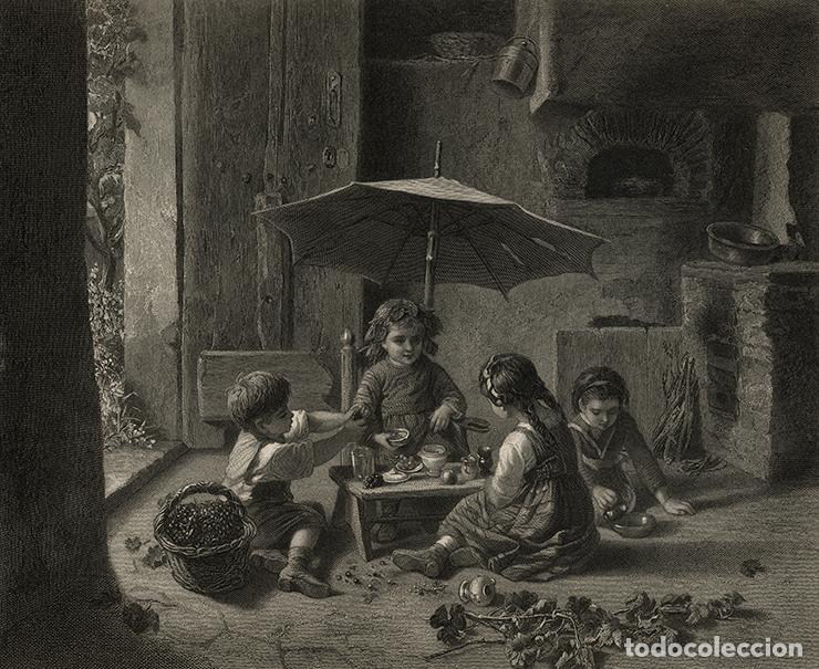 Arte: GRABADO AL ACERO DE 1886, LA REINA DEL VI&Ntilde;EDO, DE PAUL FRAN&Ccedil;OIS SEIGNAC. INFOLIO, GRAB&Oacute; F. A. HEATH