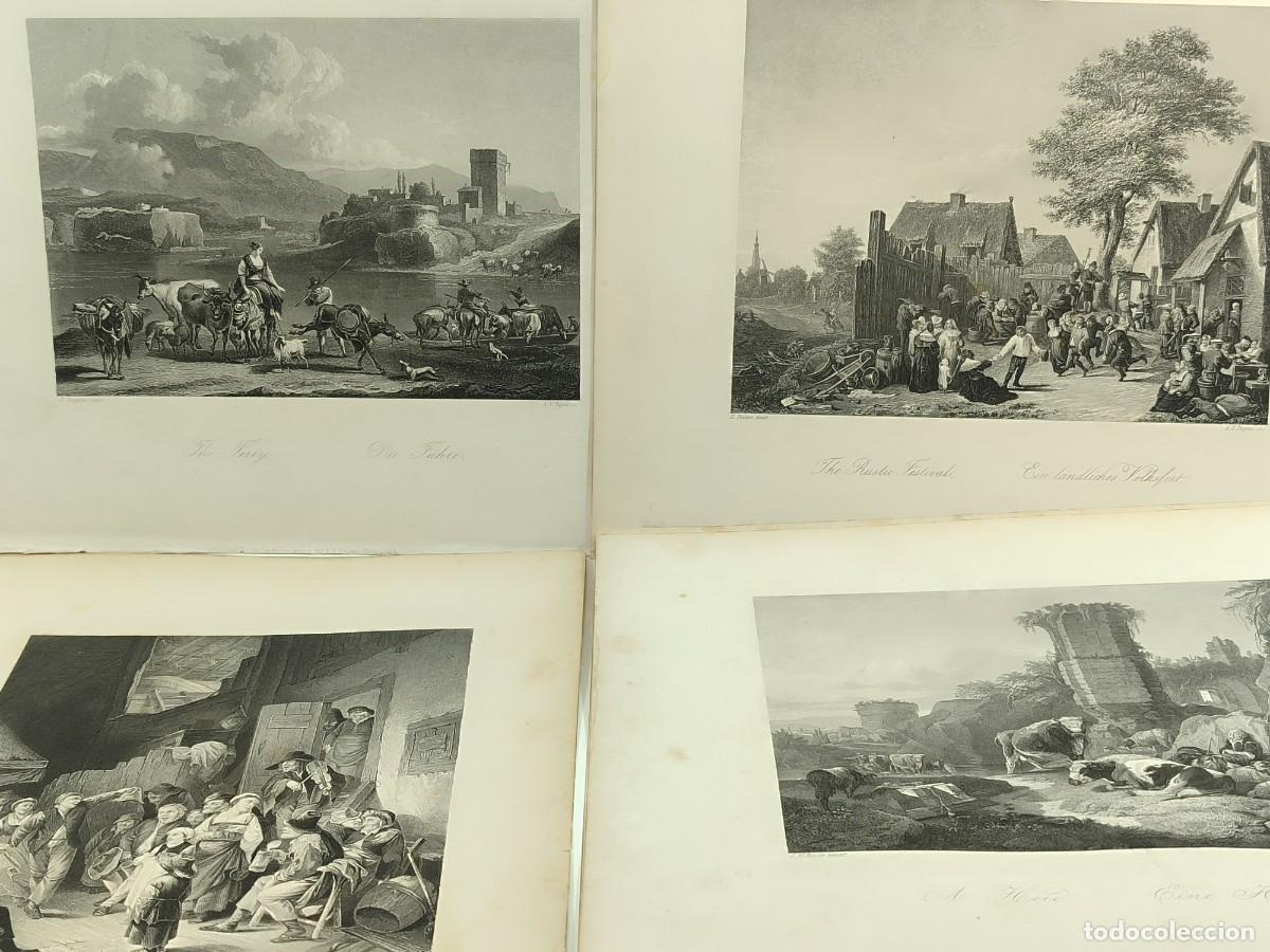 Arte: Lote 4 grabados . Royal Dresden Gallery Payne&acute;s 1850. costumbrista
